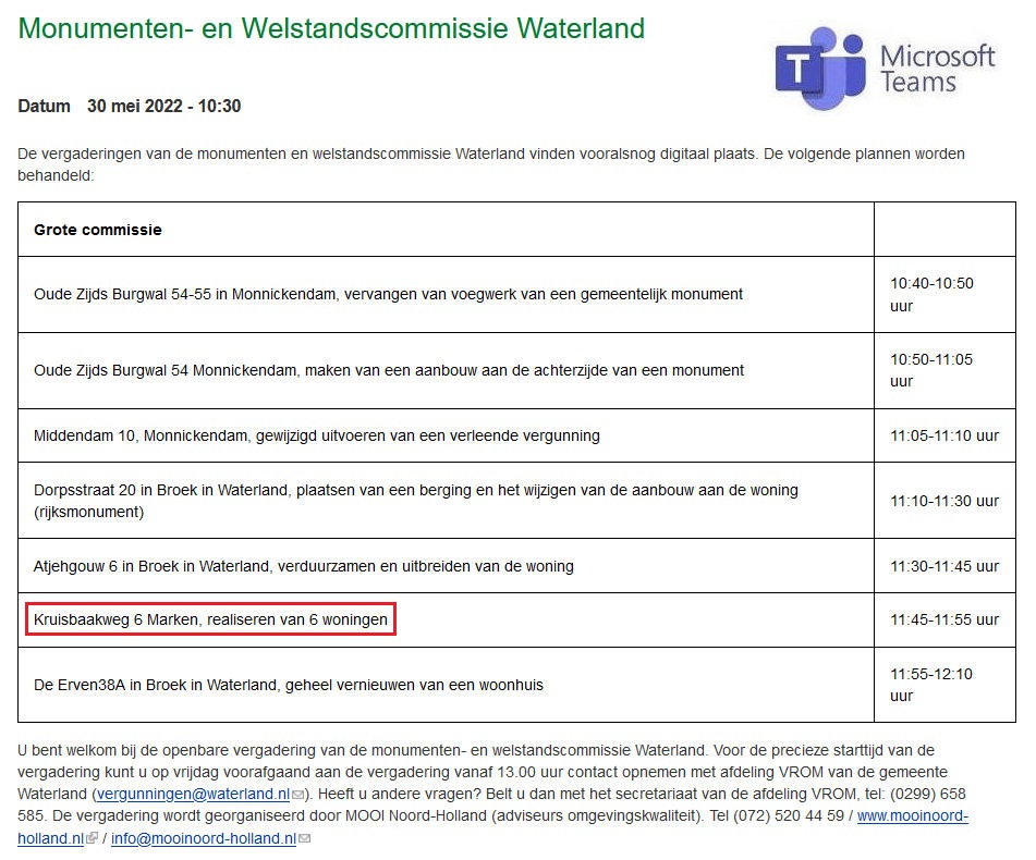 Vergadering monumenten en welstandscommissie