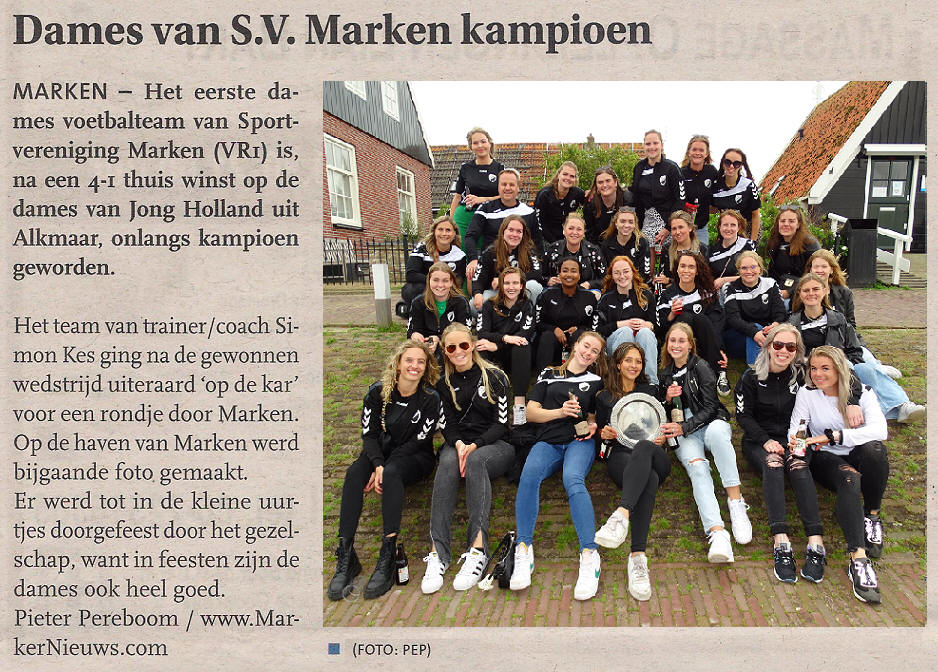 Dames van S.V. Marken kampioen