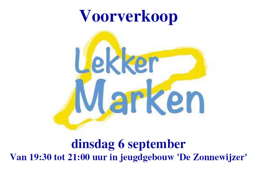 Voorverkoop Lekker Marken dinsdag 6 september