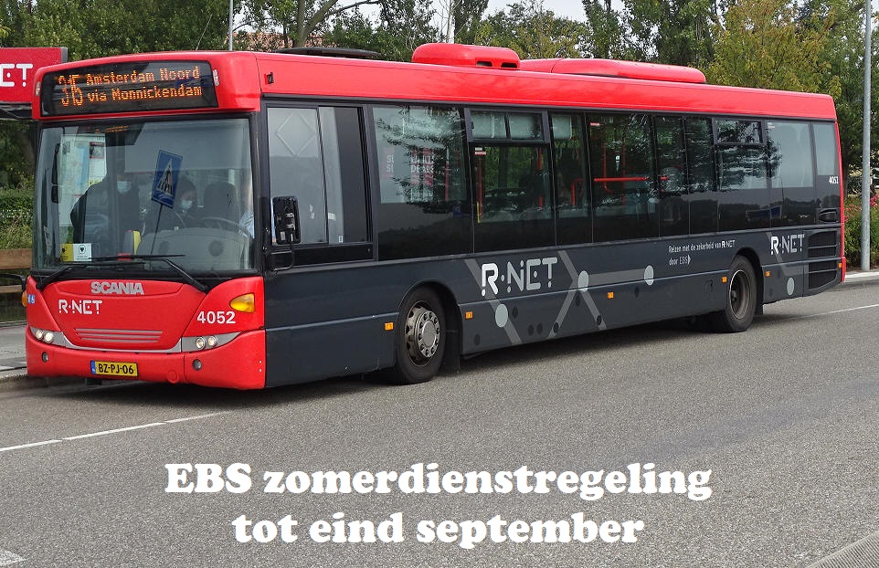 EBS zomerdienstregeling tot eind september