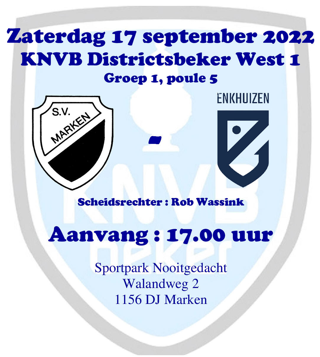 Zaterdag 17 september: S.V. Marken - S.V. Enkhuizen