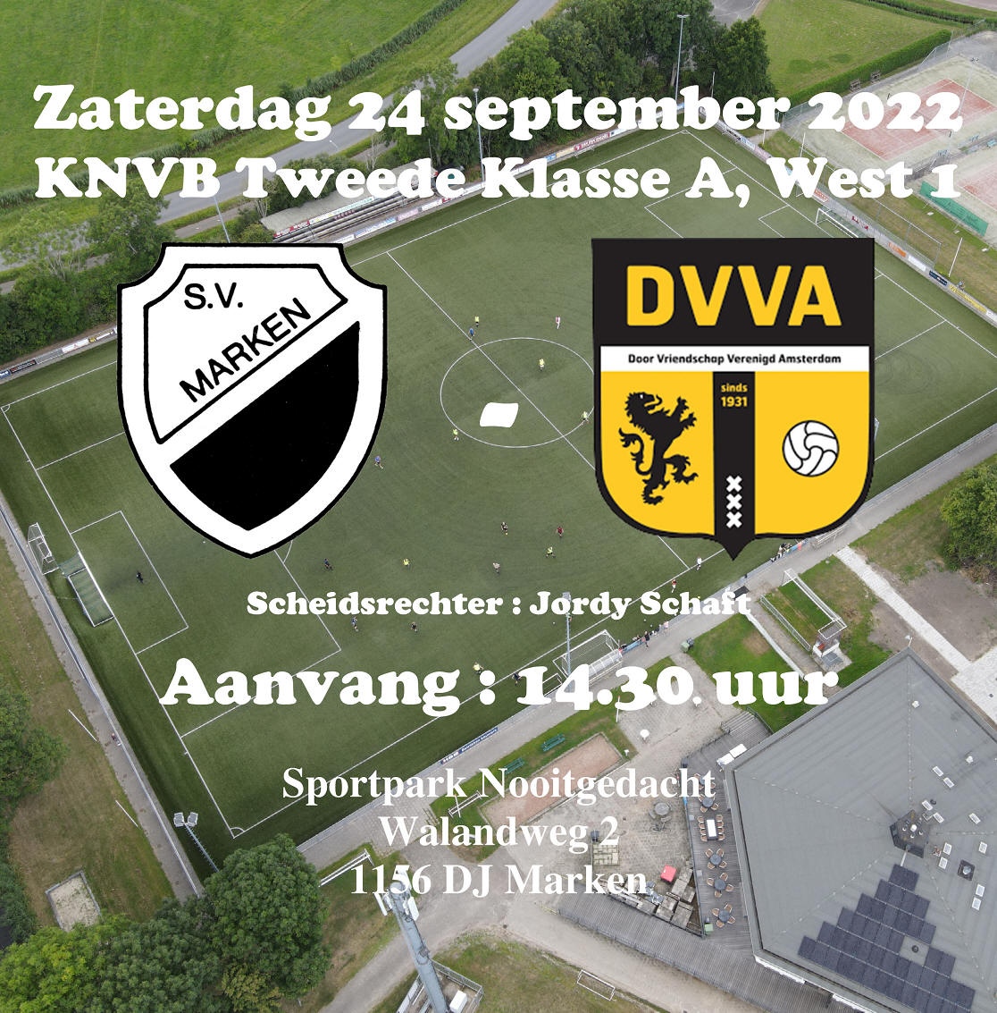 Zaterdag 24 september 2022 KNVB Tweede Klasse A, West 1