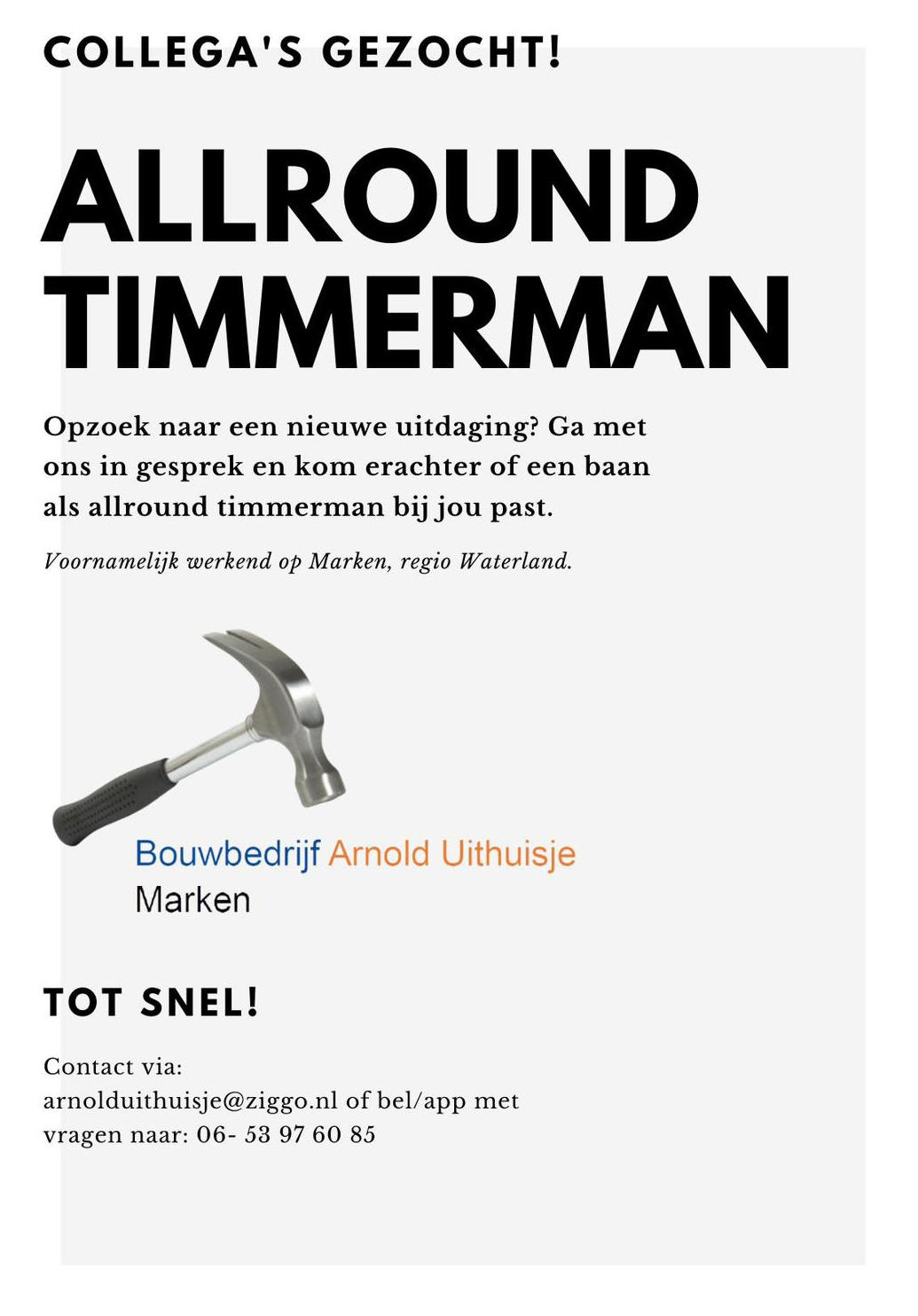 Gezocht: Allround timmerman