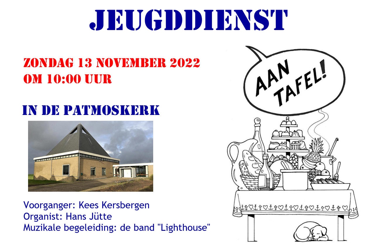 Zondag 13 november: Jeugddienst in de Patmoskerk