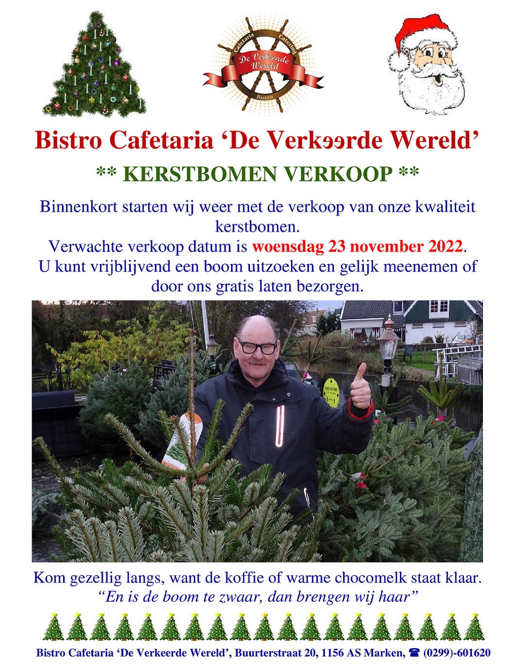 Binnenkort weer kerstbomen verkrijgbaar bij 'De Verkeerde Wereld'