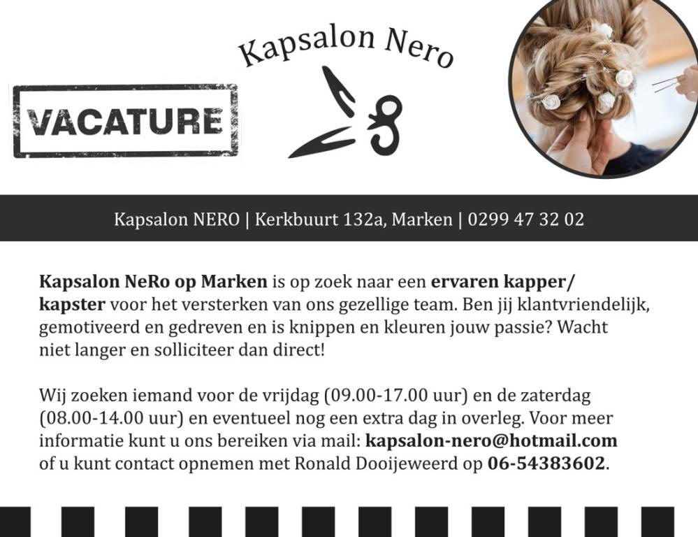 Kapsalon NeRo zoekt ervaren kapper / kapster