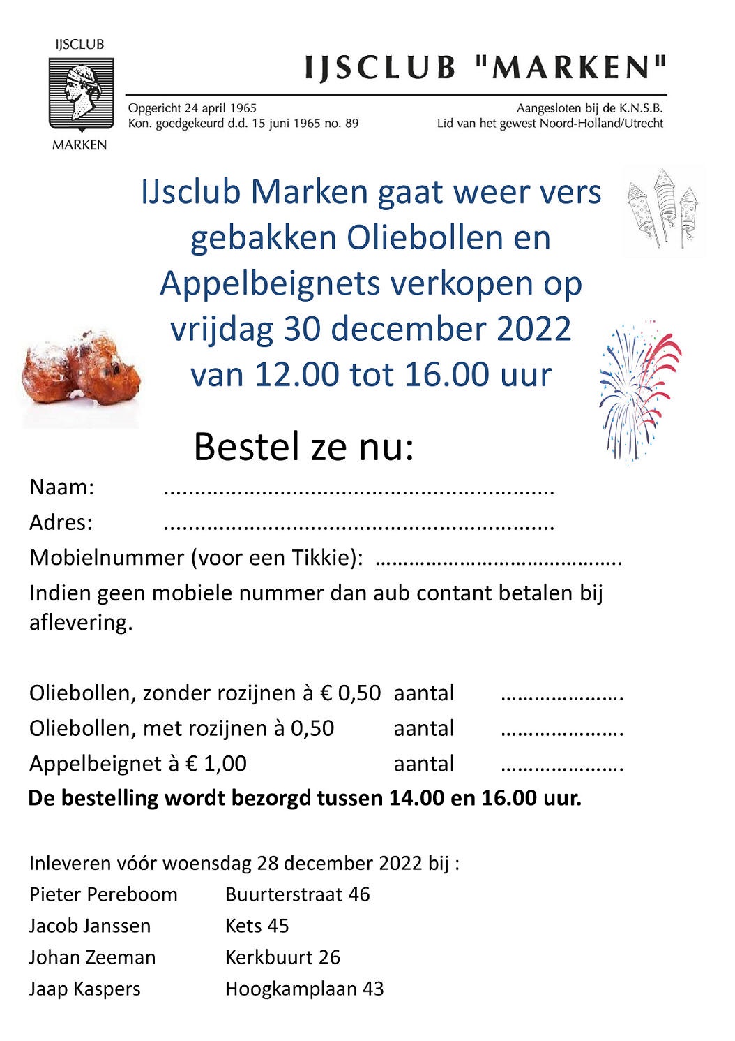 Jsclub Marken gaat Oliebollen &amp; Appelbeignets verkopen