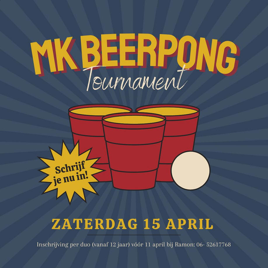 Zaterdag 15 april: MK Beerpong Tournament