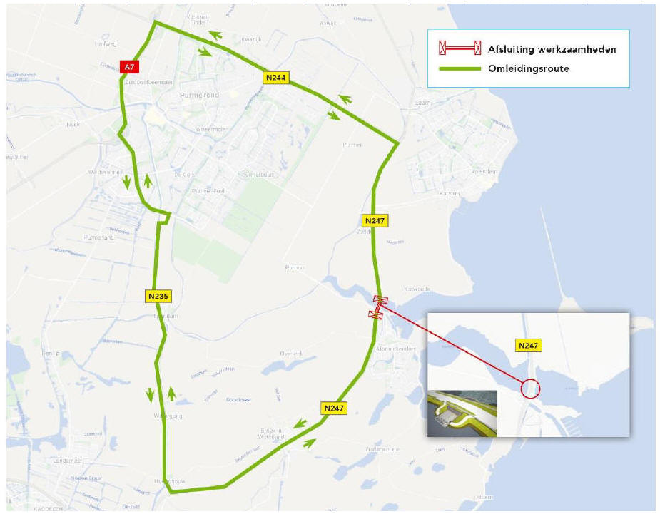 Monnickendam Noord (N247) weekend afgesloten