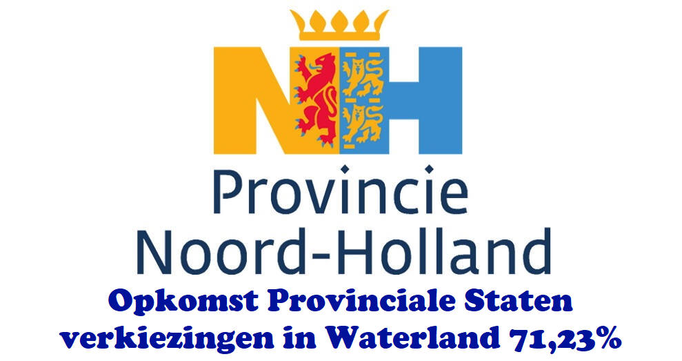 Opkomst Provinciale Staten verkiezingen in Waterland 71,23%