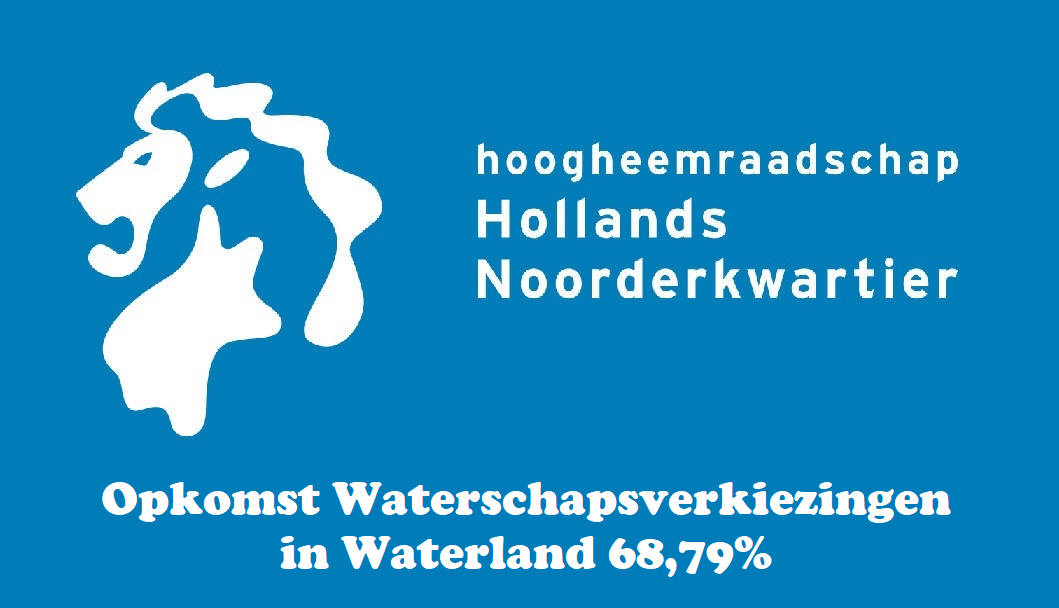 Opkomst Waterschapsverkiezingen in Waterland 68,79%