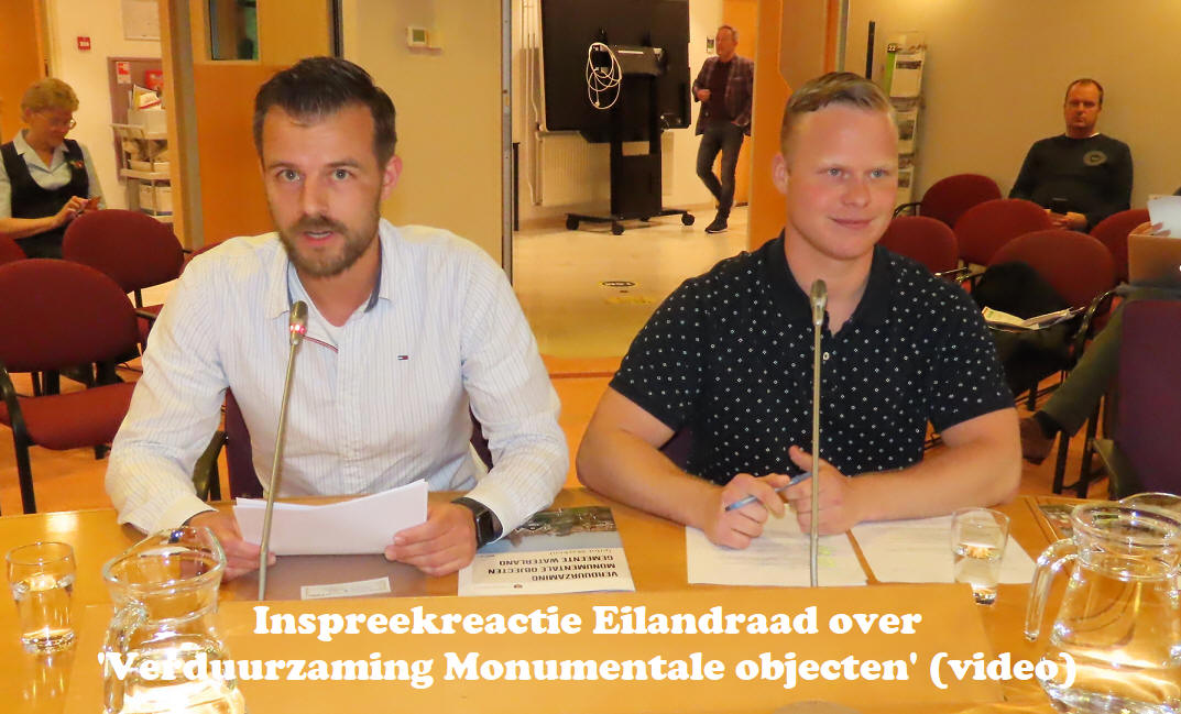 Inspreekreactie Eilandraad over 'Verduurzaming Monumentale objecten'