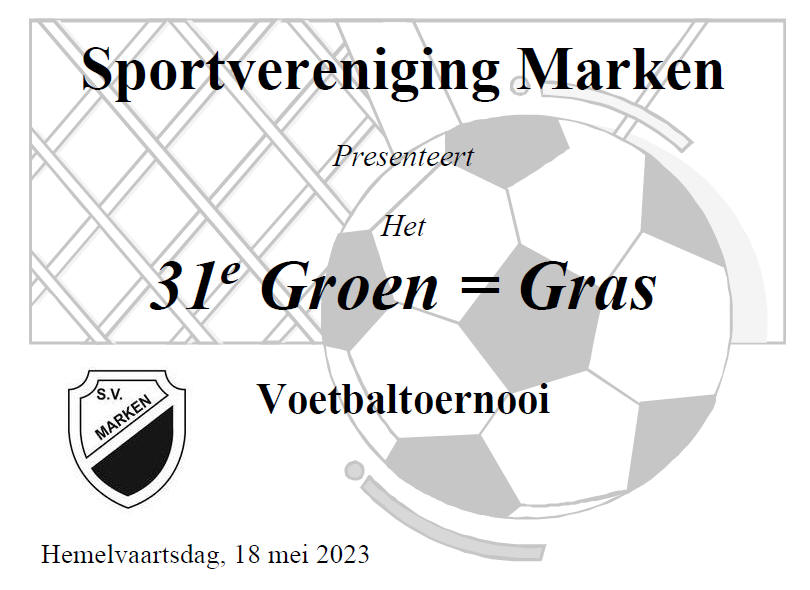 Programma Groen = Gras Voetbaltoernooi 2023