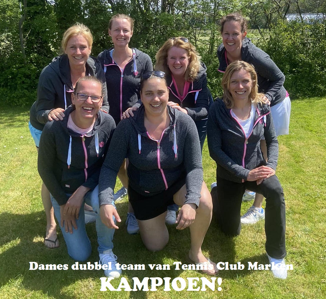 Dames dubbel team van Tennis Club Marken KAMPIOEN!