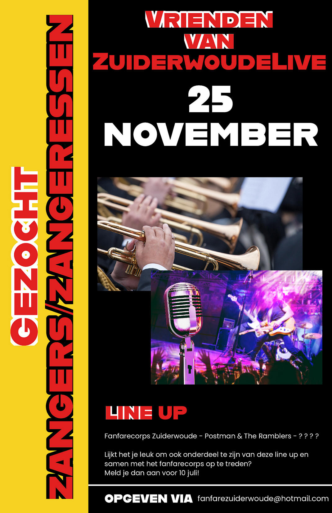 Zaterdag 25 november: 'Vrienden van ZuiderwoudeLive'