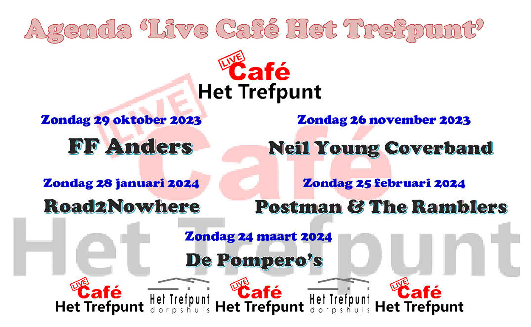 Agenda 'Live Café Het Trefpunt'