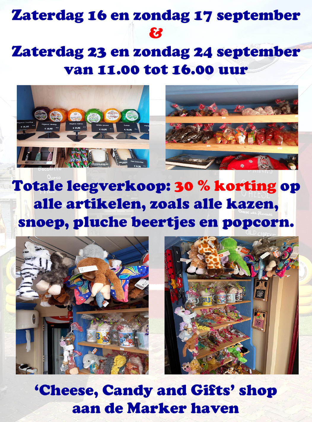 Leegverkoop 'Cheese, Candy en Gifts' shop