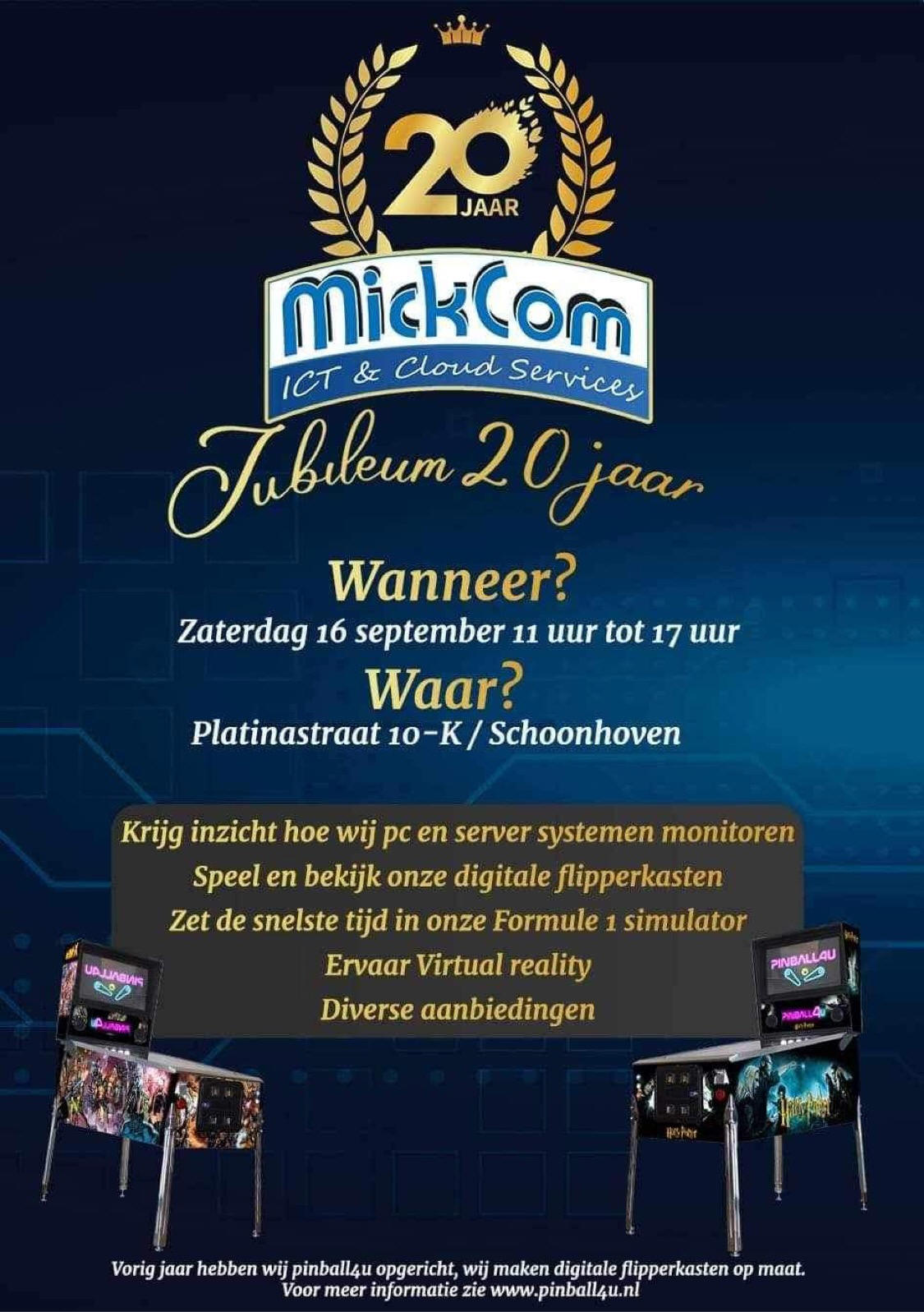 Jubileum 20 jaar MickCom