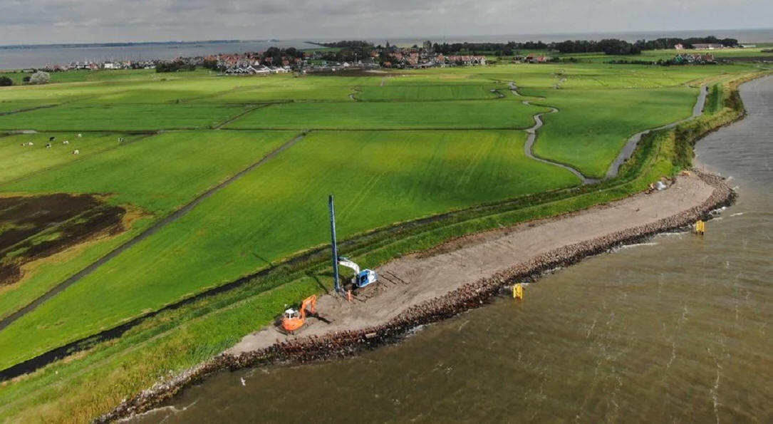 Aanbrengen verticale drainage voltooid; Zesde zandlaag