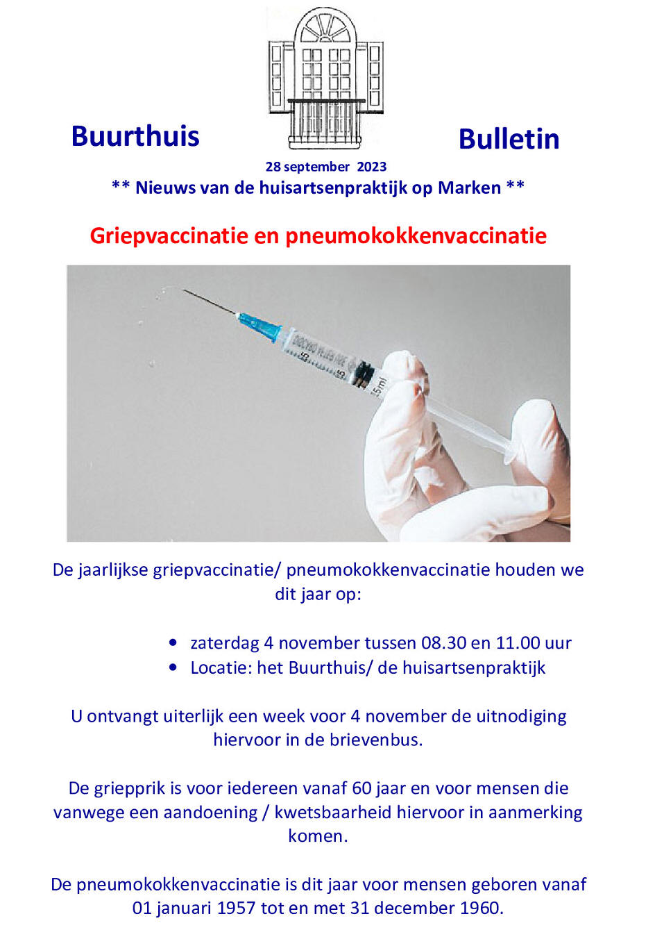 Buurthuis Bulletin september 2023