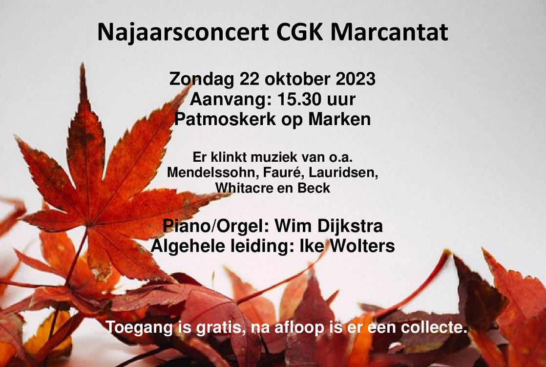 Najaarsconcert Christelijk Gemengd Koor 'Marcantat'