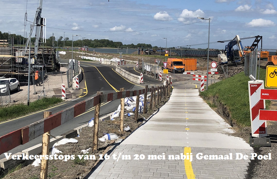 Verkeersstops van 16 t/m 20 mei nabij Gemaal De Poel