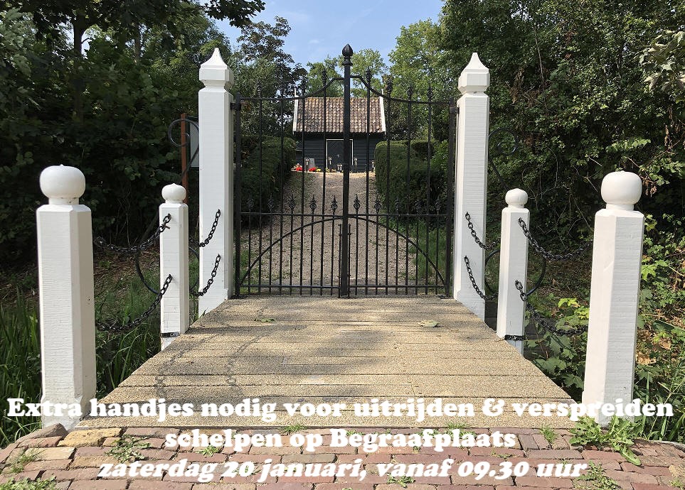 Extra handjes nodig voor uitrijden &amp; verspreiden schelpen op Begraafplaats