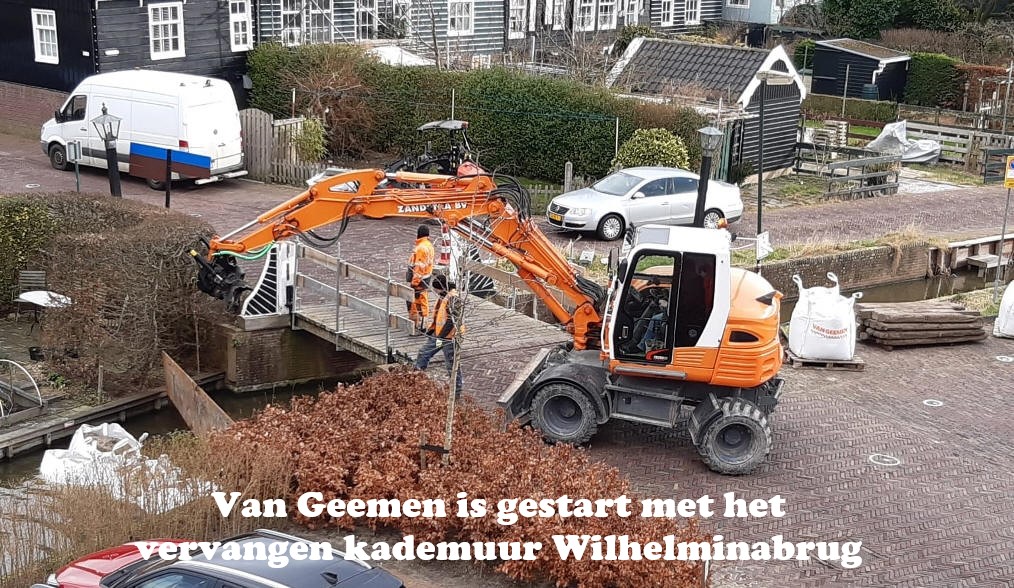 Van Geemen is gestart met het vervangen kademuur Wilhelminabrug