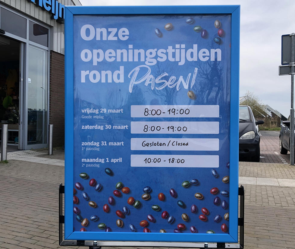 Openingstijden Albert Heijn Marken rond Pasen