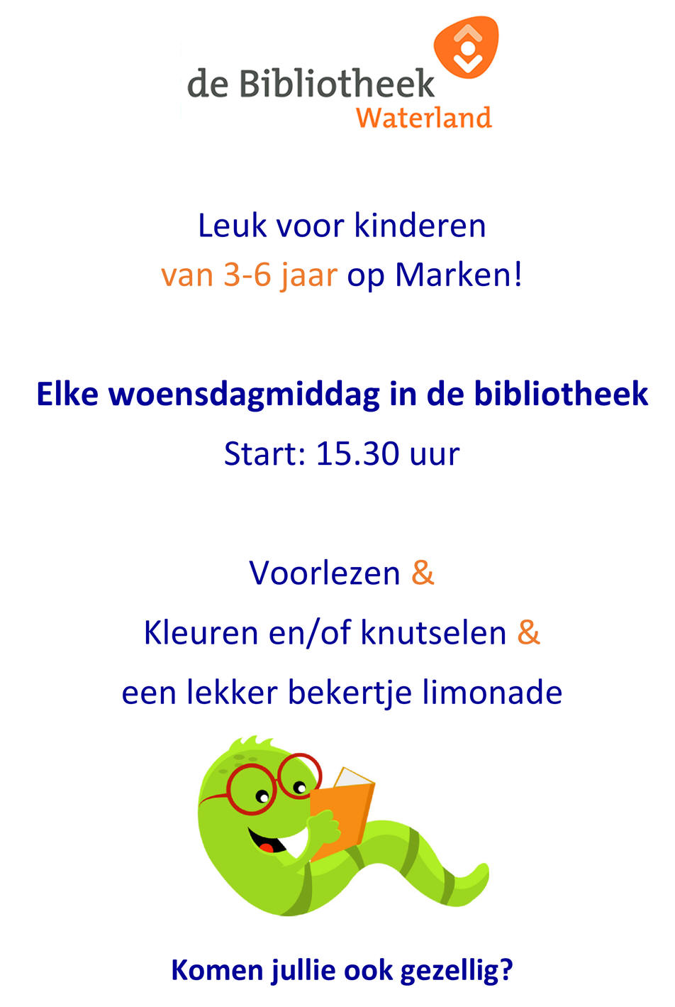 Kinderactiviteit elke woensdag in Bibliotheek Marken