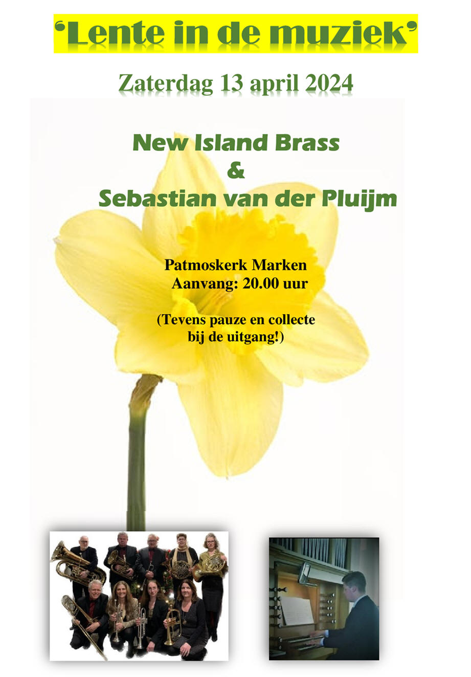 'Lente in de Muziek' zaterdag 13 april in de Patmoskerk