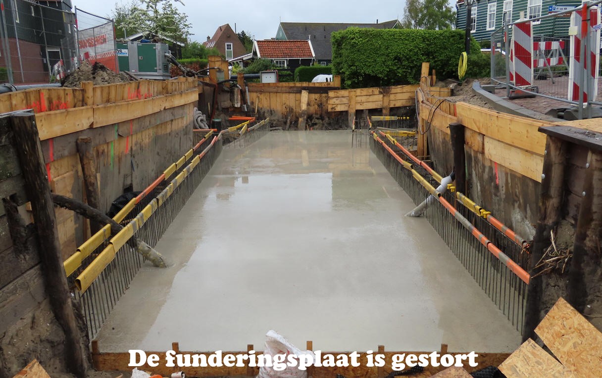 De funderingsplaat is gestort