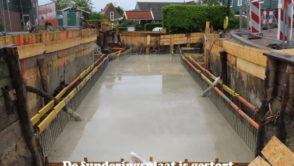 De funderingsplaat is gestort