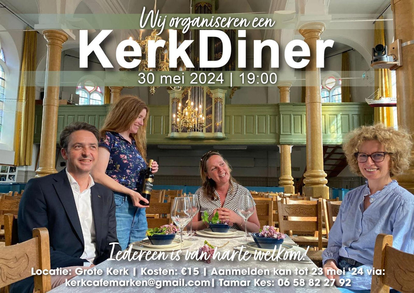 Donderdag 30 mei 2024: Kerkdiner in de Grote Kerk