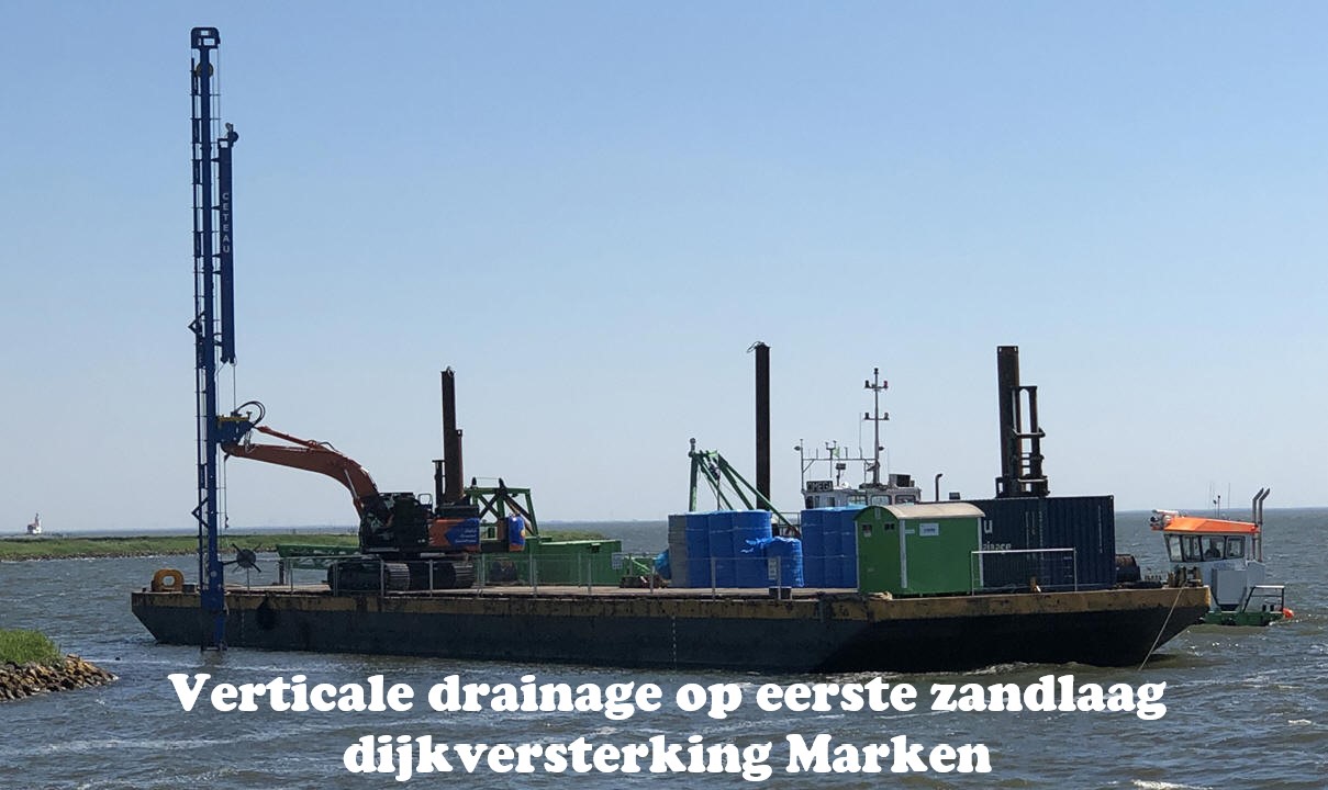 Verticale drainage op eerste zandlaag dijkversterking Marken