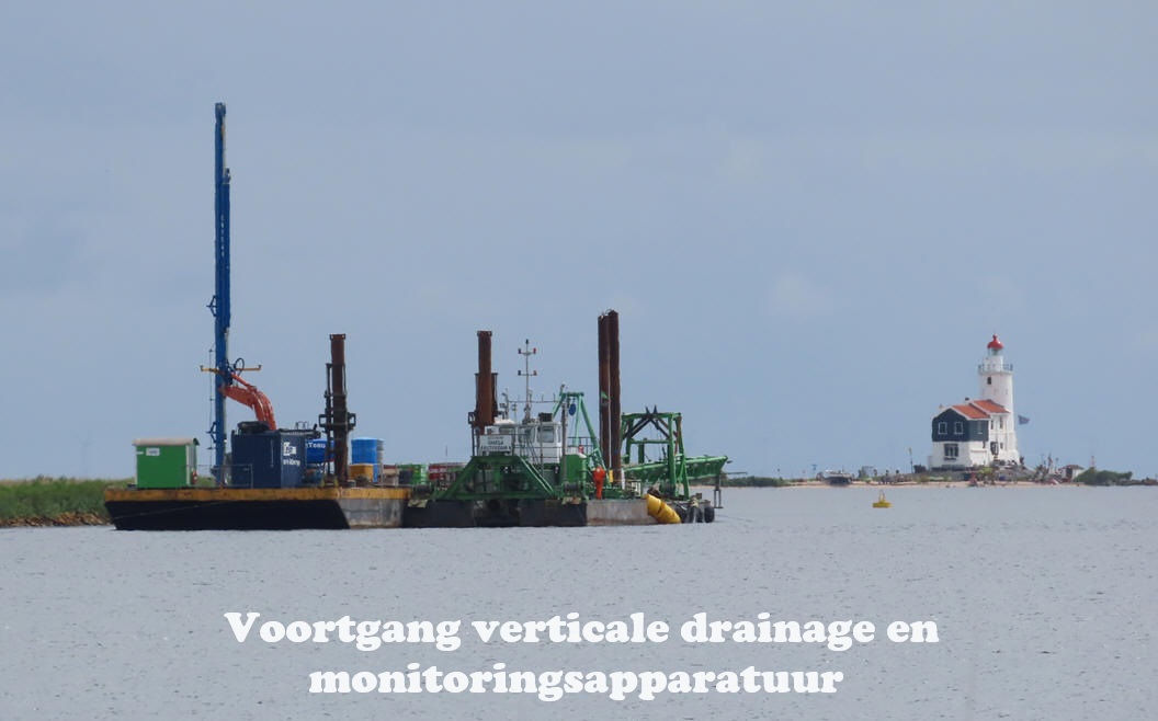 Voortgang verticale drainage en monitoringsapparatuur 