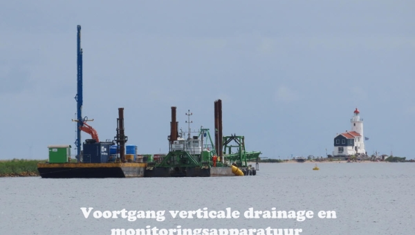 Voortgang verticale drainage en monitoringsapparatuur 