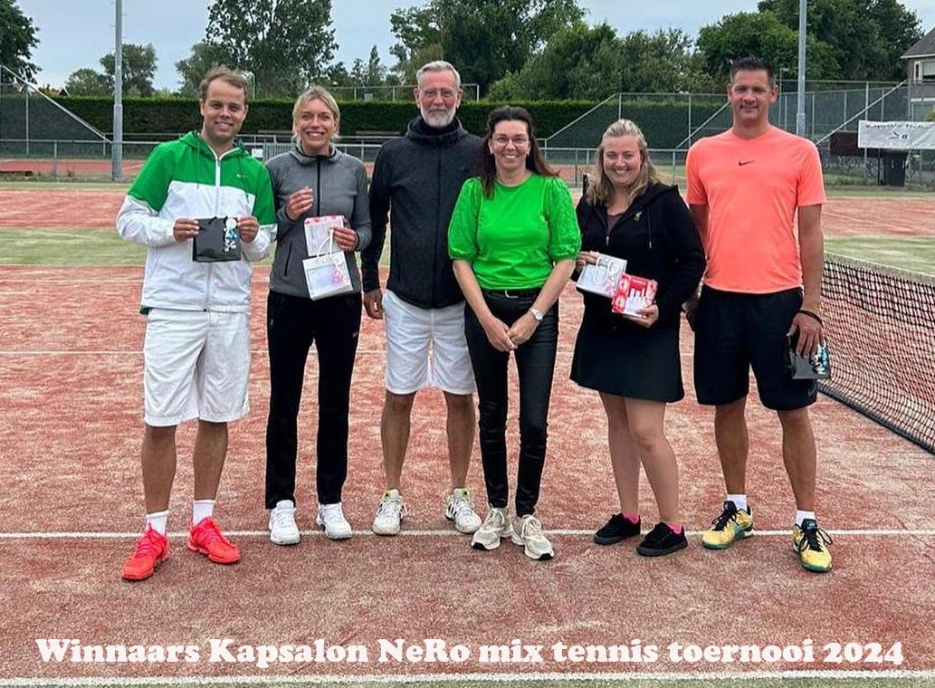 Winnaars Kapsalon NeRo mix tennis toernooi 2024