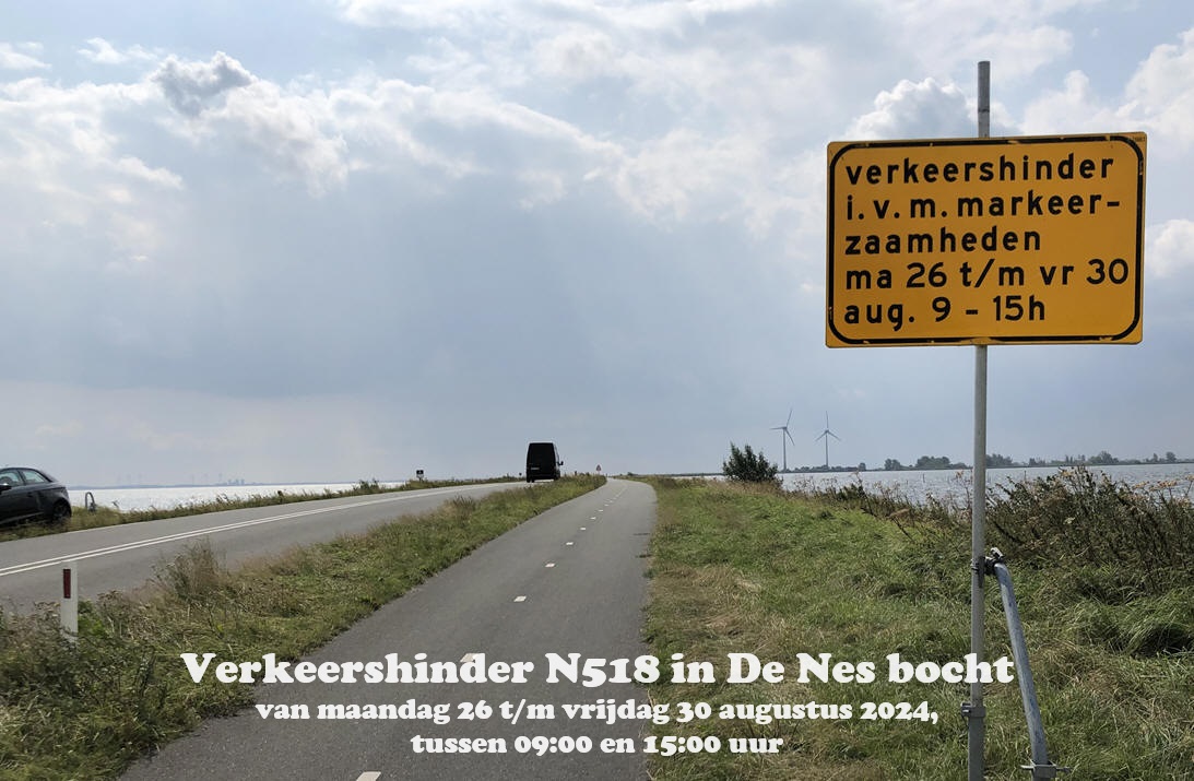 Verkeershinder N518 in De Nes bocht