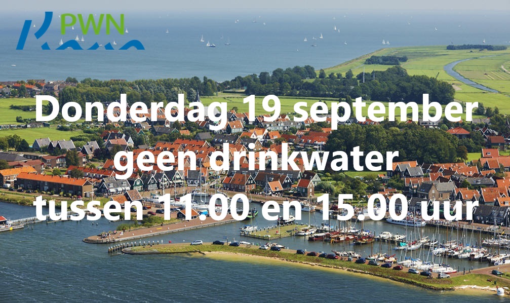 Donderdag 19 september geen drinkwater tussen 11.00 en 15.00 uur