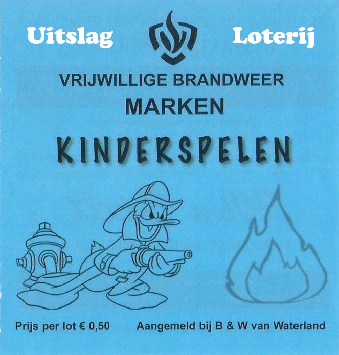 Uitslag loterij Brandweer Marken zaterdag 21 september 2024