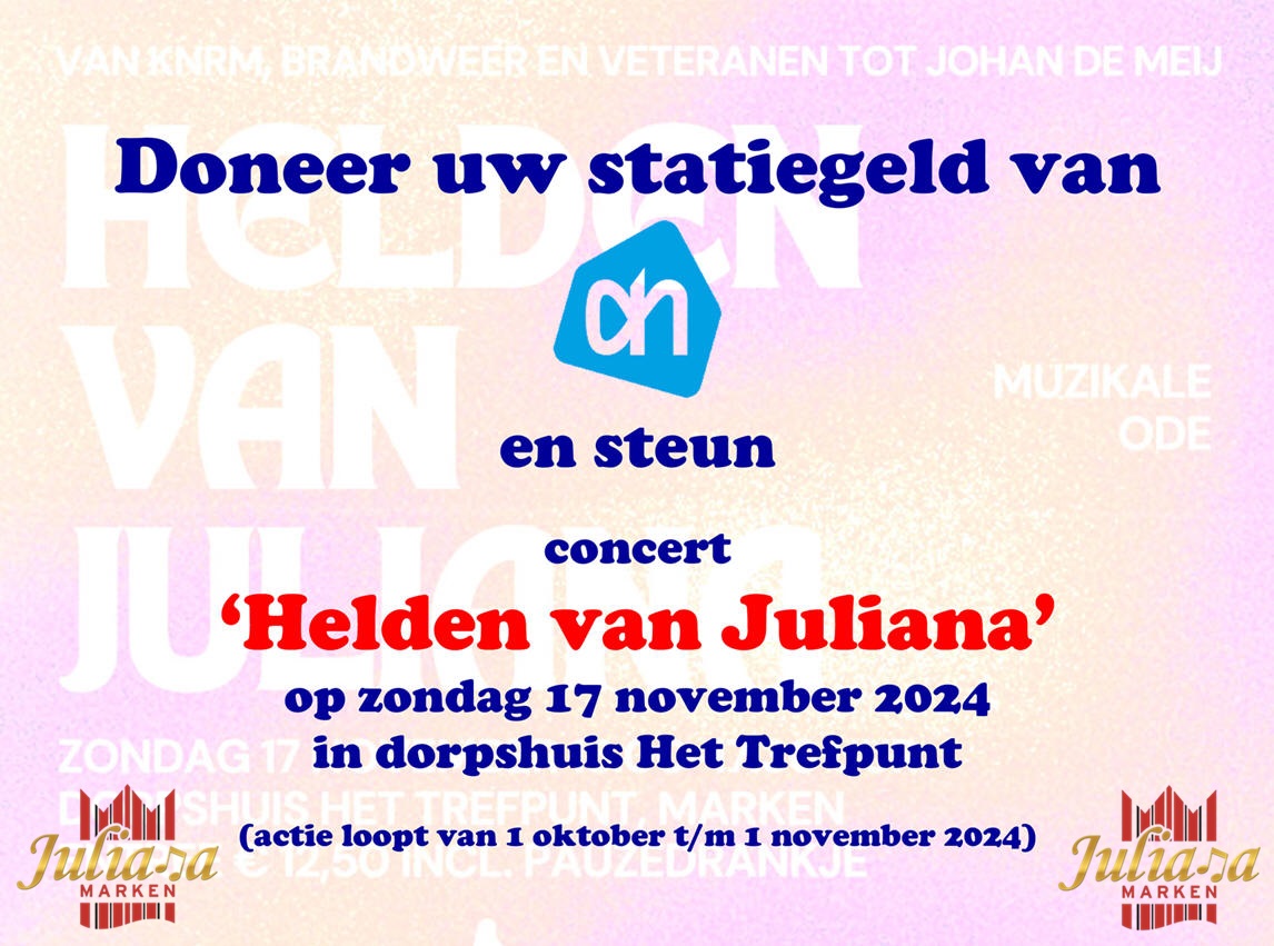 Doneer uw statiegeld van AH en steun 'Helden van Juliana'