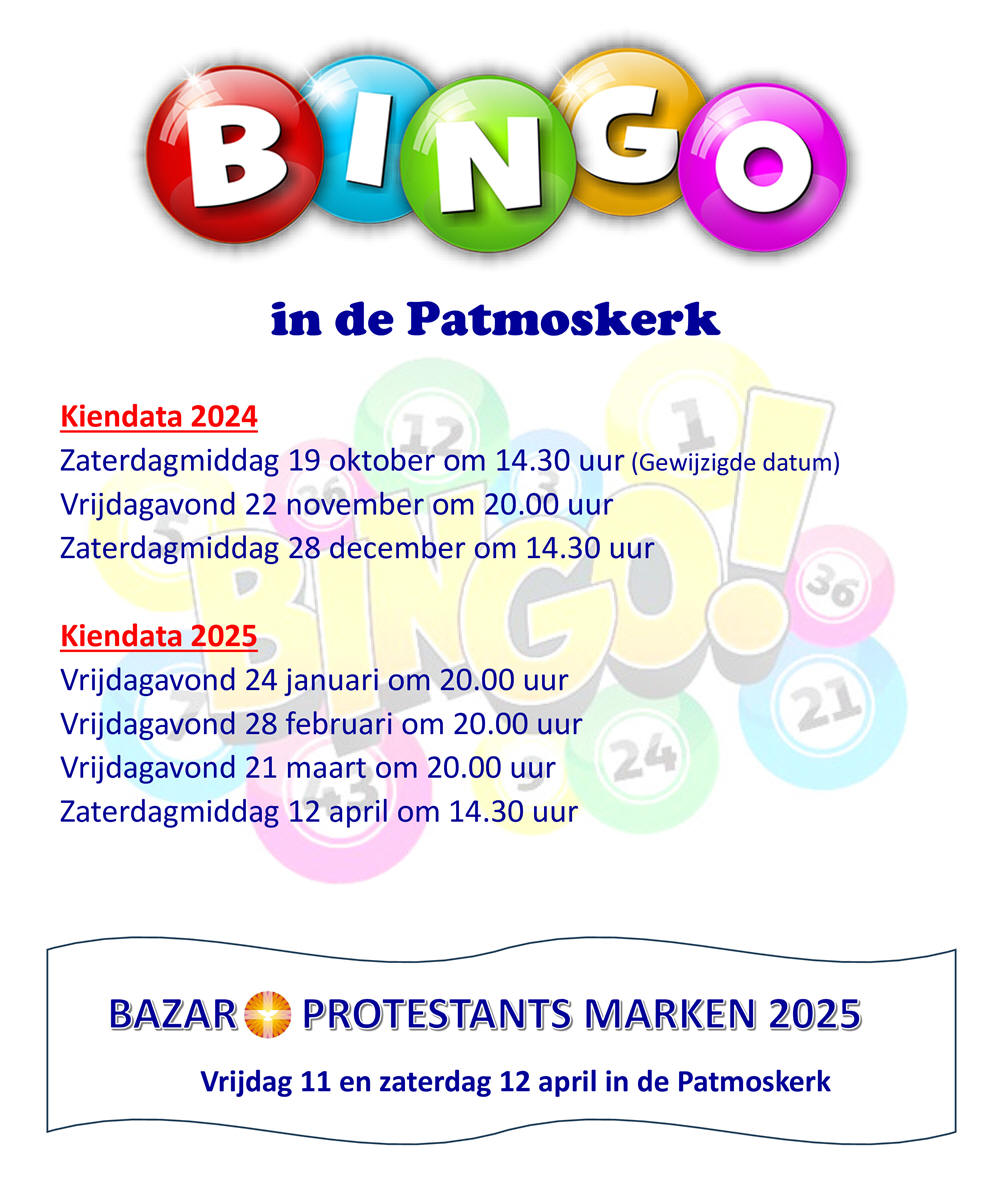Zaterdagmiddag 19 oktober kienen in de Patmoskerk