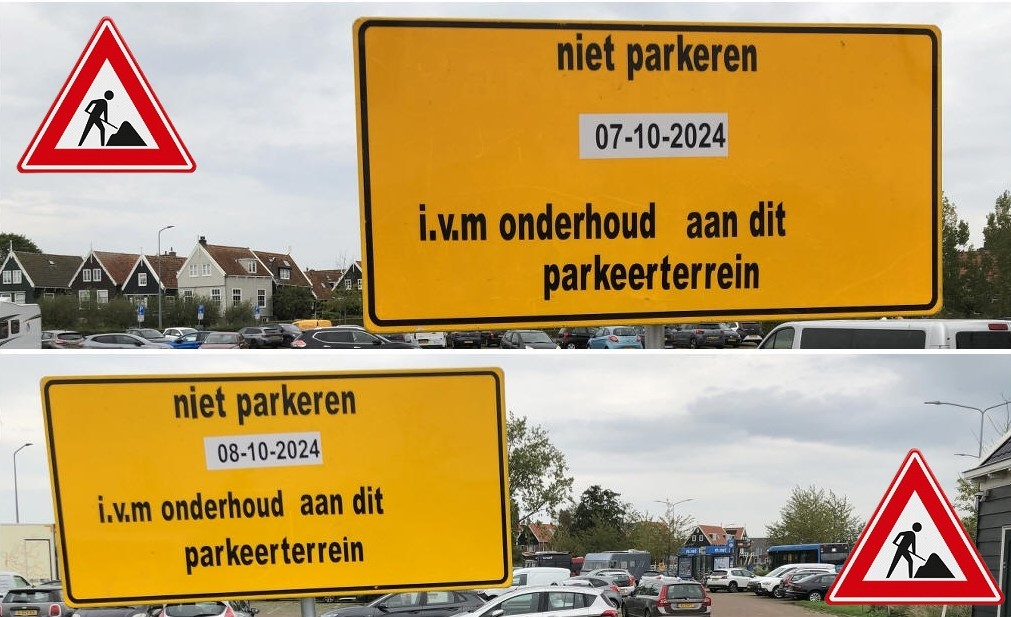 Onkruidbestrijding parkeerterrein Marken