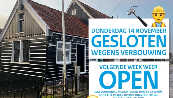 Havenkantoor donderdag 14 november gesloten wegens verbouwing