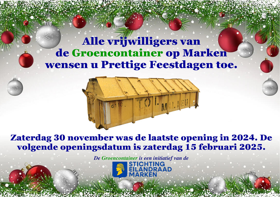 Groencontainer voor de winter gesloten