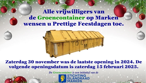 Groencontainer voor de winter gesloten