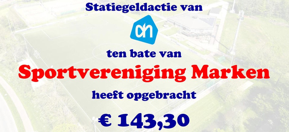 Statiegeldactie AH levert € 143,30 op voor Sportvereniging Marken