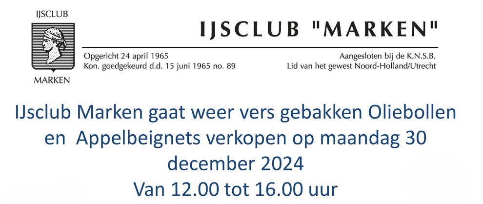 IJsclub Marken gaat Oliebollen &amp; Appelbeignets verkopen