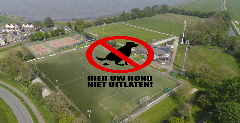 Het sportcomplex is geen hondenuitlaatcentrum